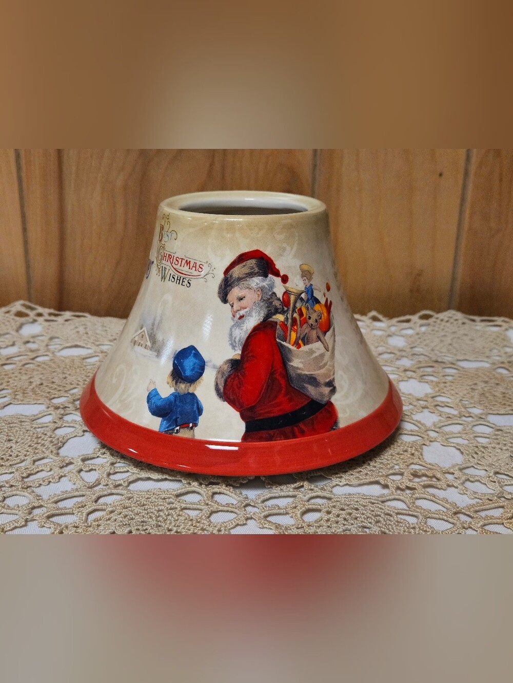 Yankee Candle Shade Jar Topper Santa Claus Christmas Past